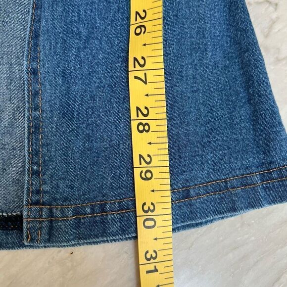 Blue denim vintage flared jeans studded with front slits low rise size 30” - Picture 6 of 6